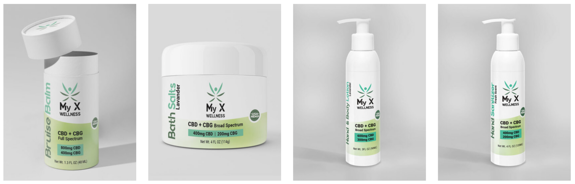 A collage of four pictures of different types of cosmetics.