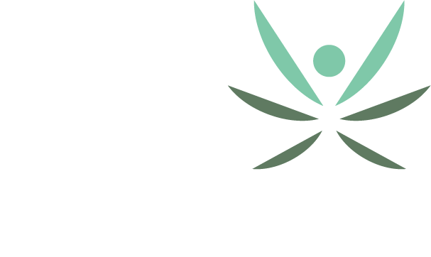 A green and white logo of a person with arms outstretched on a white background.