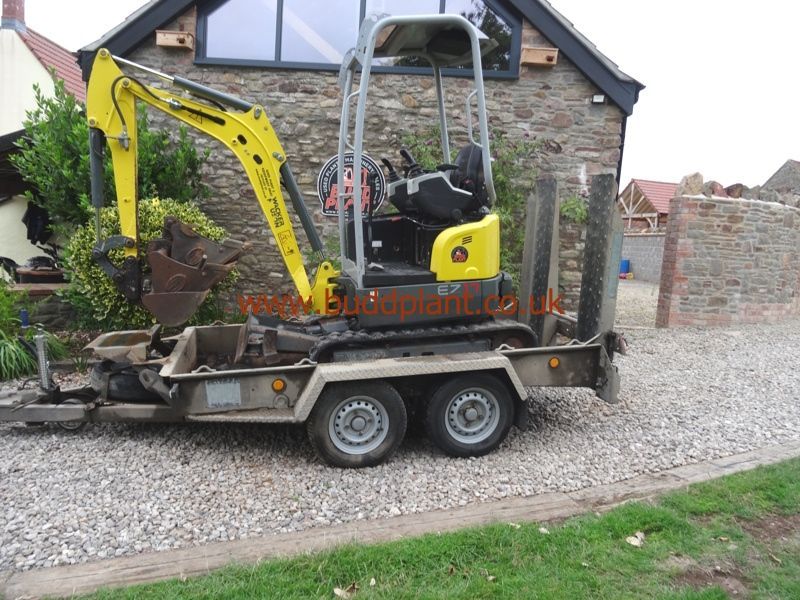 WACKER NEUSON EZ17 MINI DIGGER WITH IFOR WILLIAMS PLANT TRAILER