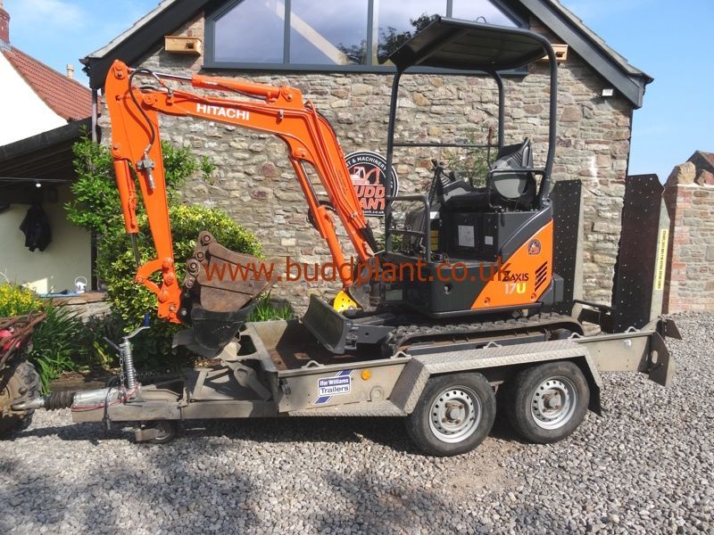 HITACHI ZX17U-2 MINI DIGGER WITH IFOR WILLIAMS PLANT TRAILER