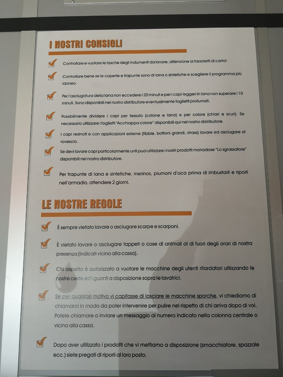 regole lavanderia