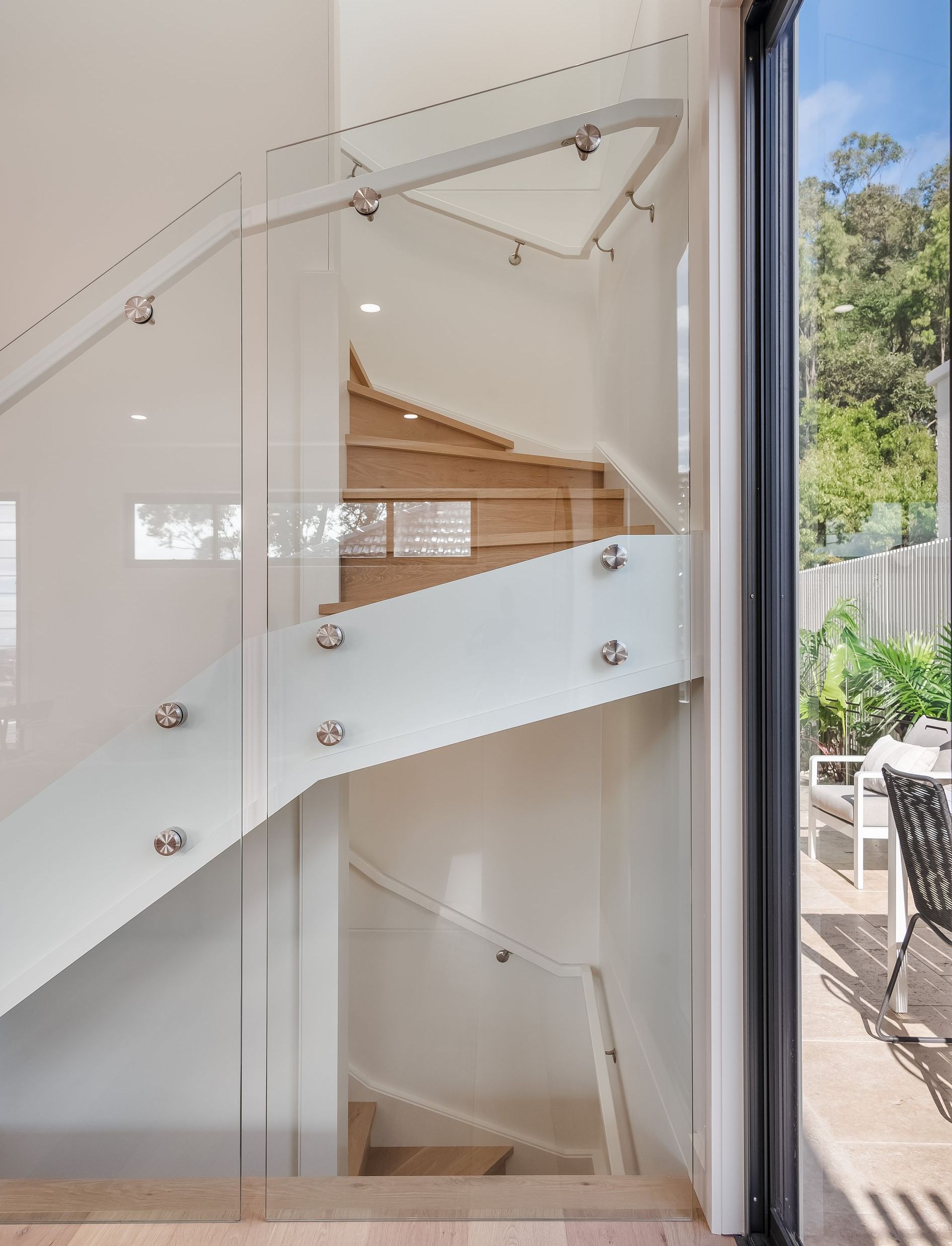 A View Of Staircase Glass Railing — Star Glass Design Pty Ltd in Mayfield, NSW