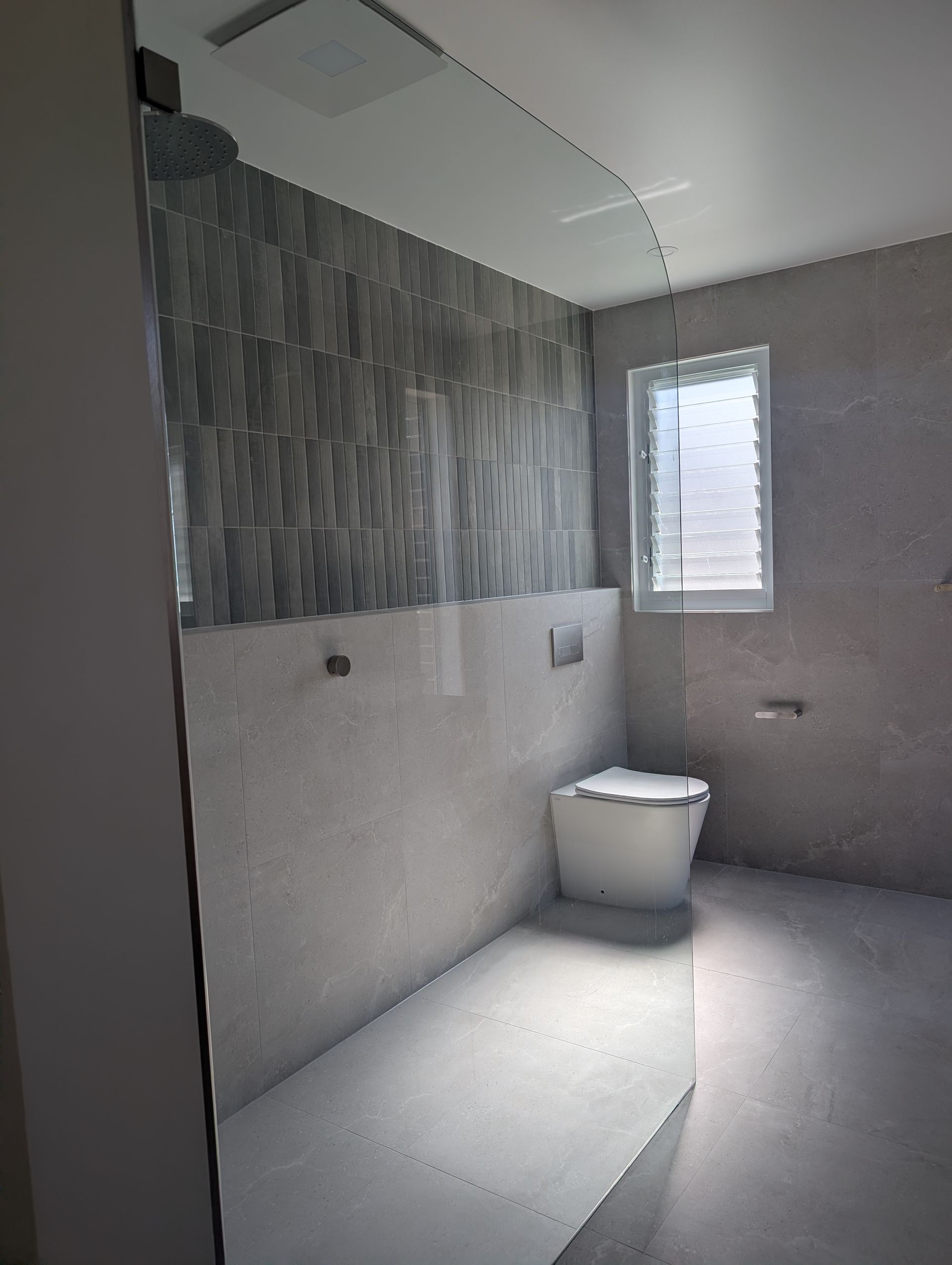 Timber Staircase With Glass Panels Leading Up And Around A Corner — Star Glass Design Pty Ltd in Mayfield, NSW