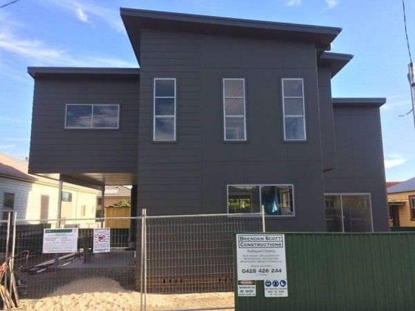 grey siding of house