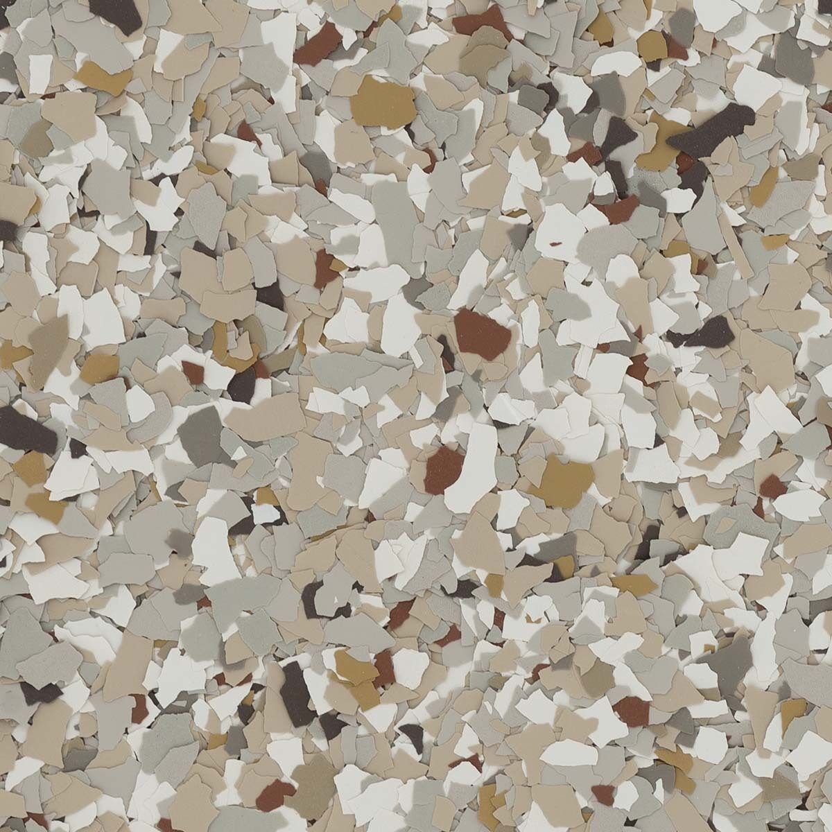 Close-up of speckled beige, white, and brown terrazzo-like stone surface