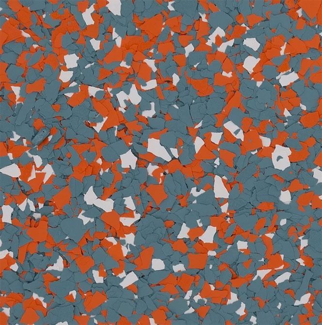 A close up of a blue and orange colored surface