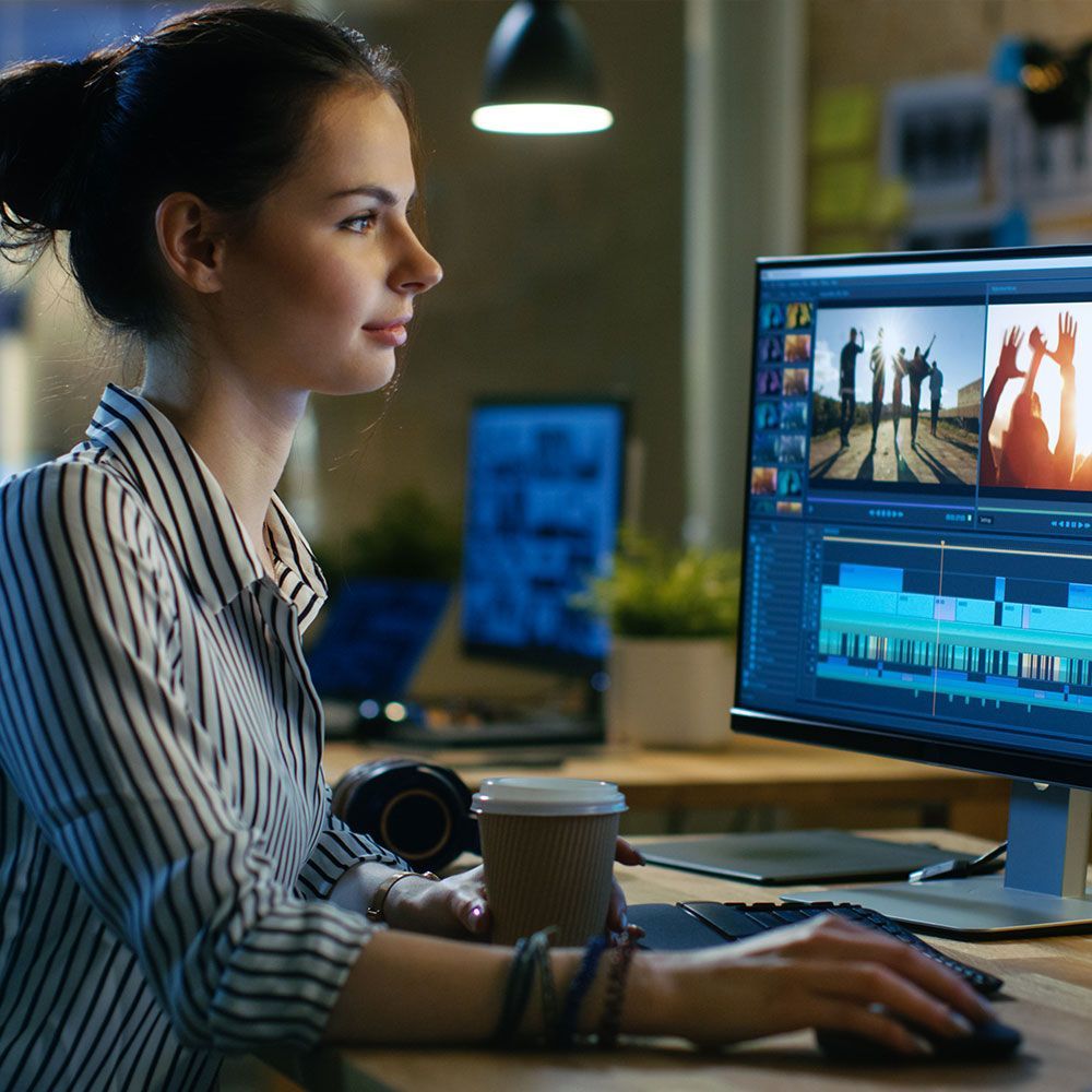 Woman Editing the Video
