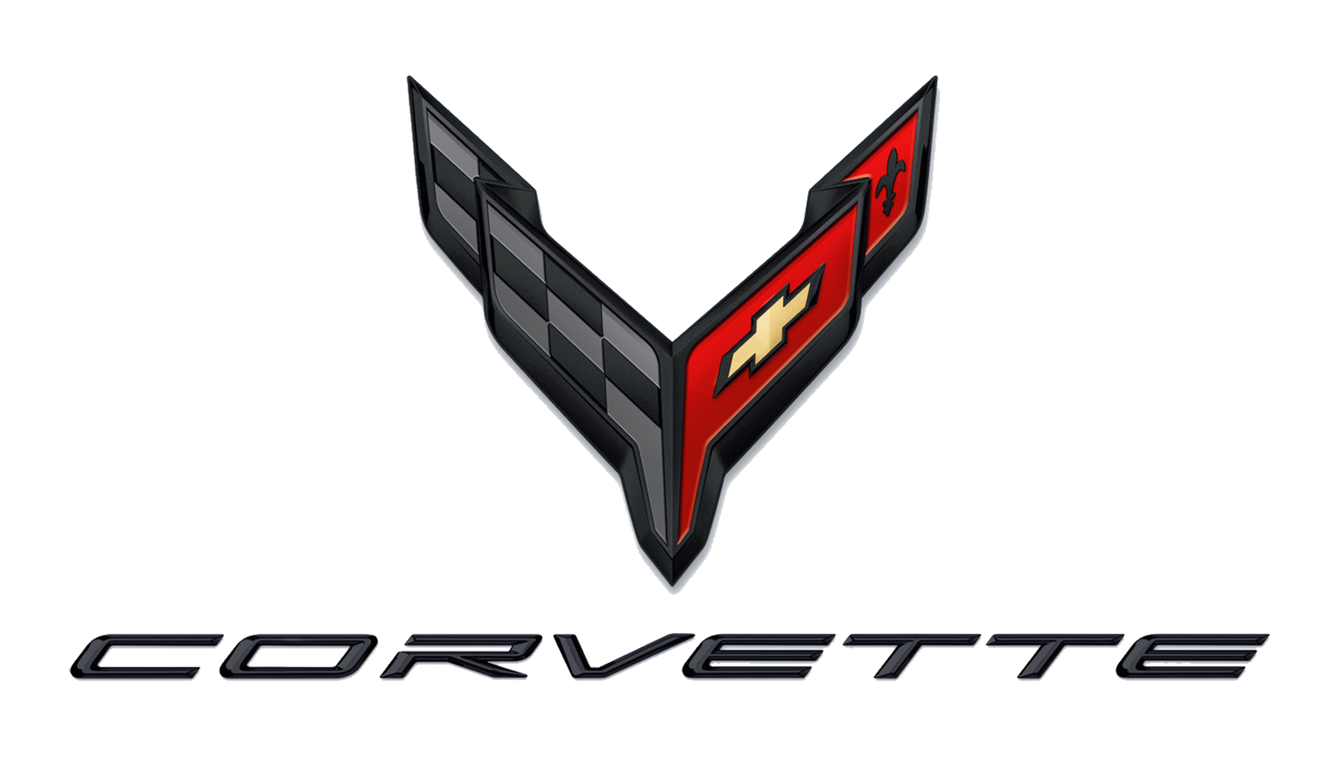 The corvette logo is on a white background.