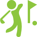 Person hitting a golf ball