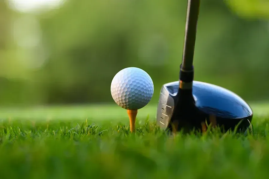 Golf ball on tee