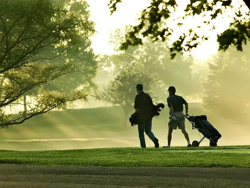 Two men on the golf course