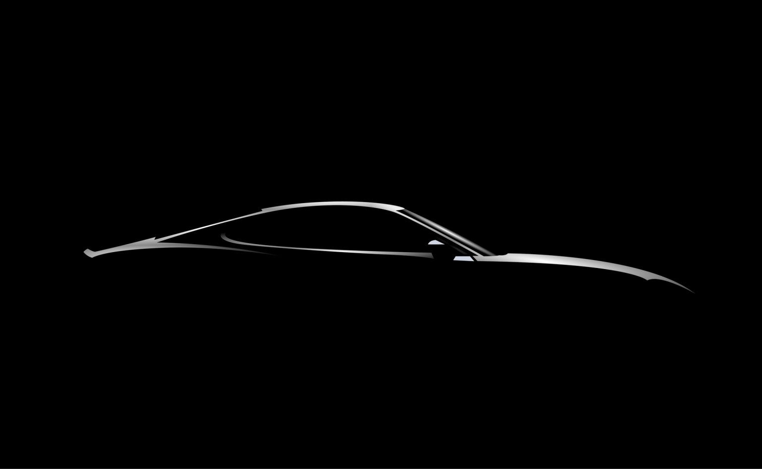 A black and white drawing of a car on a black background. | Bavarian Auto Clinic