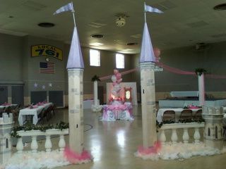 A room decorated for a princess themed party