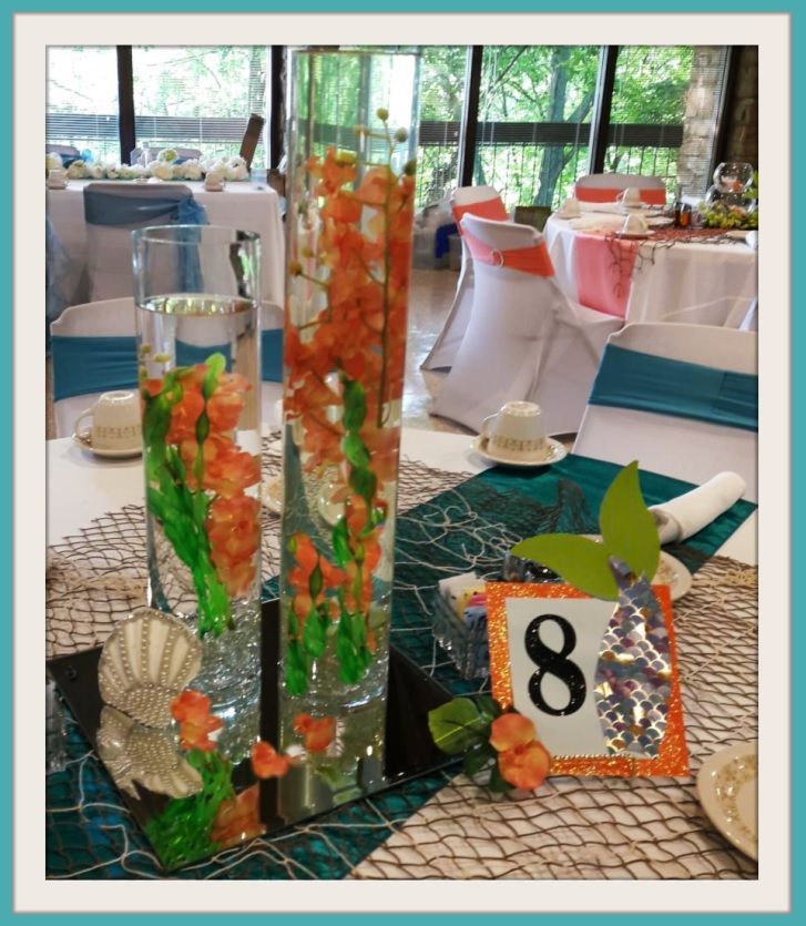 A table with a number 8 on it