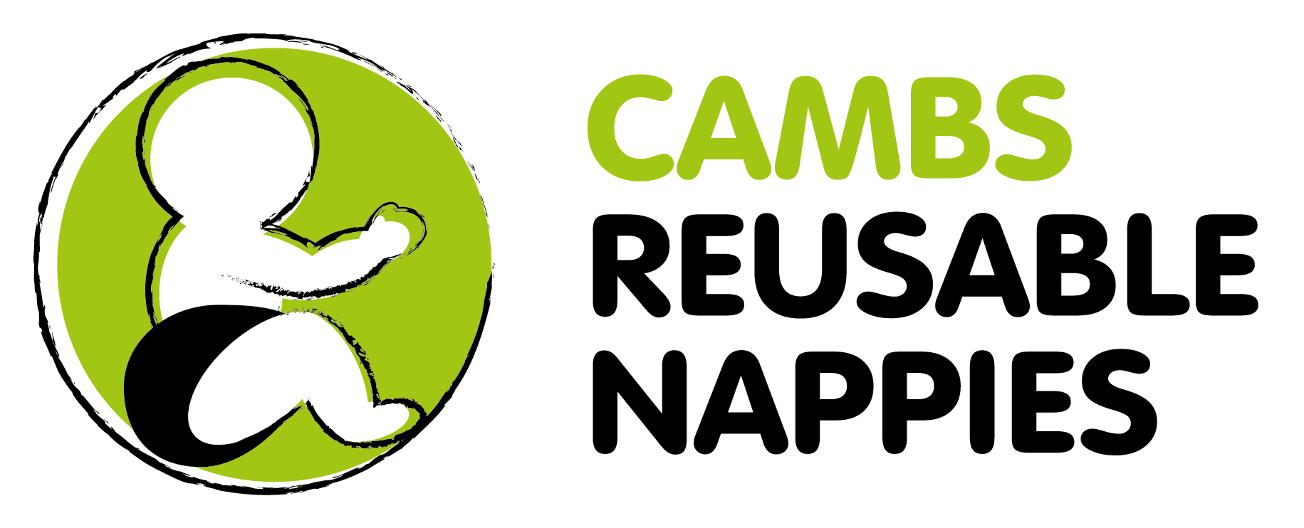 Cambridgeshire Reusable Nappies logo showing stylised baby in nappy