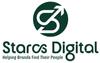 Logo for Staros Digital: green circle with a stylized "S" and upward arrow, accompanied by company name and tagline.