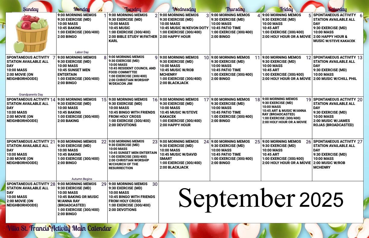 Main Activity Calendar