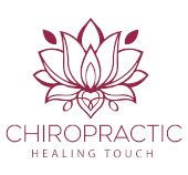 Lotus logo with “Chiropractic Healing Touch” in maroon on white background