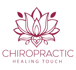 Lotus logo with “Chiropractic Healing Touch” in maroon on white background