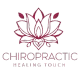 Lotus logo with “Chiropractic Healing Touch” in maroon on white background