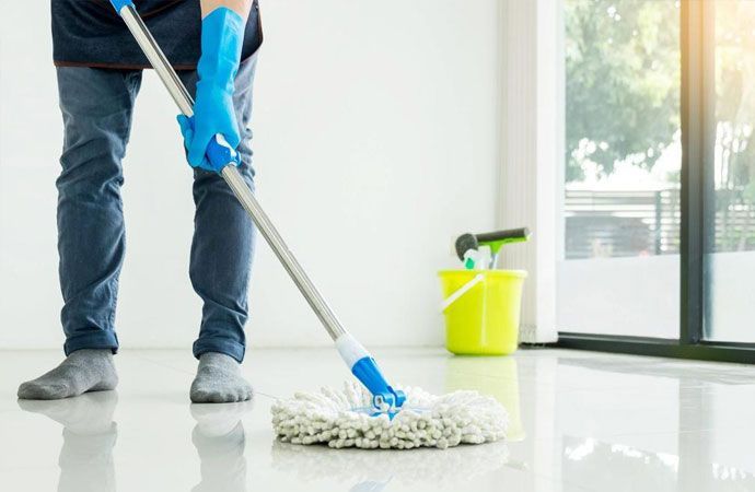 cleaning floor