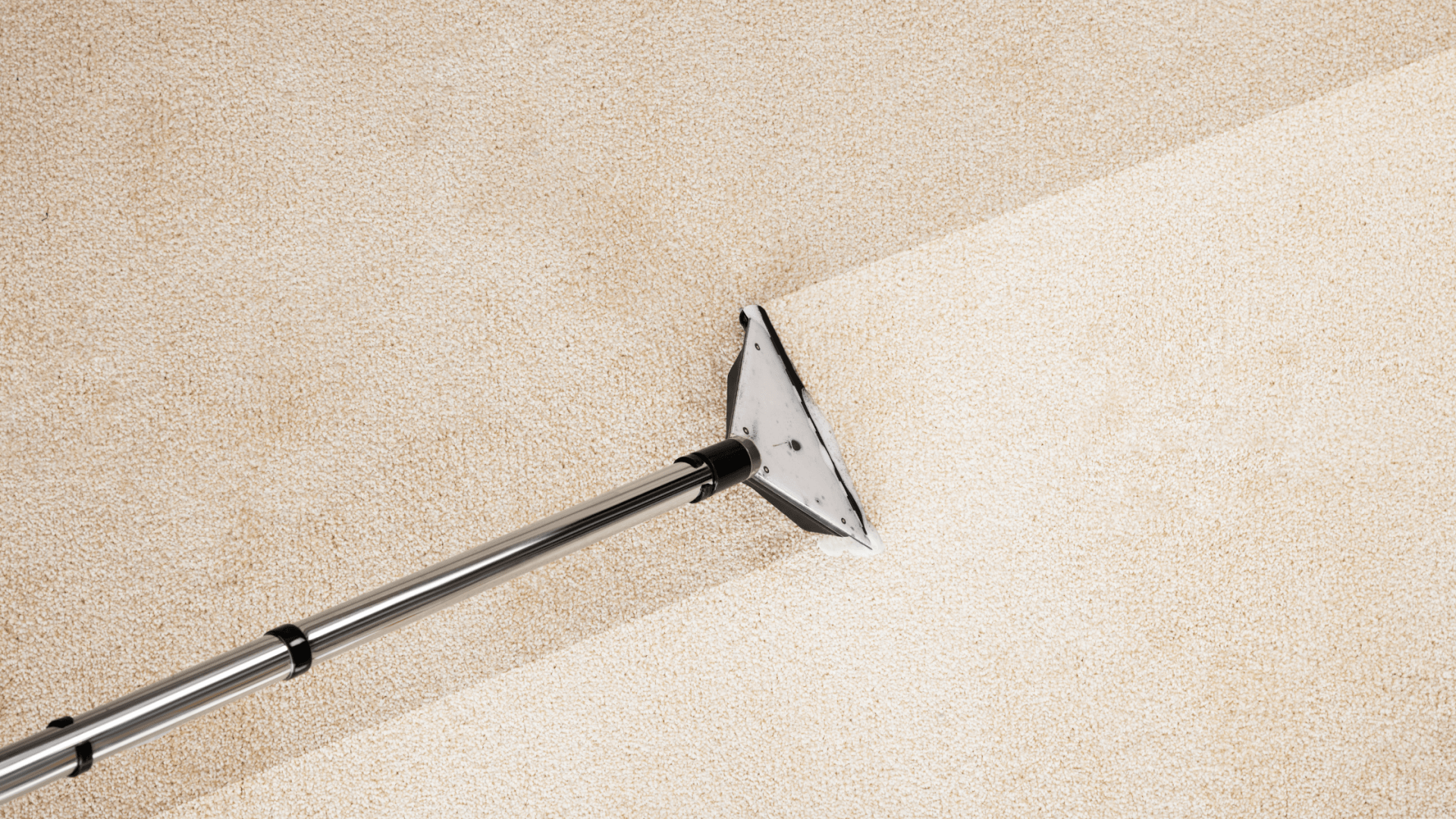 white carpet being cleaned with a steam cleaner