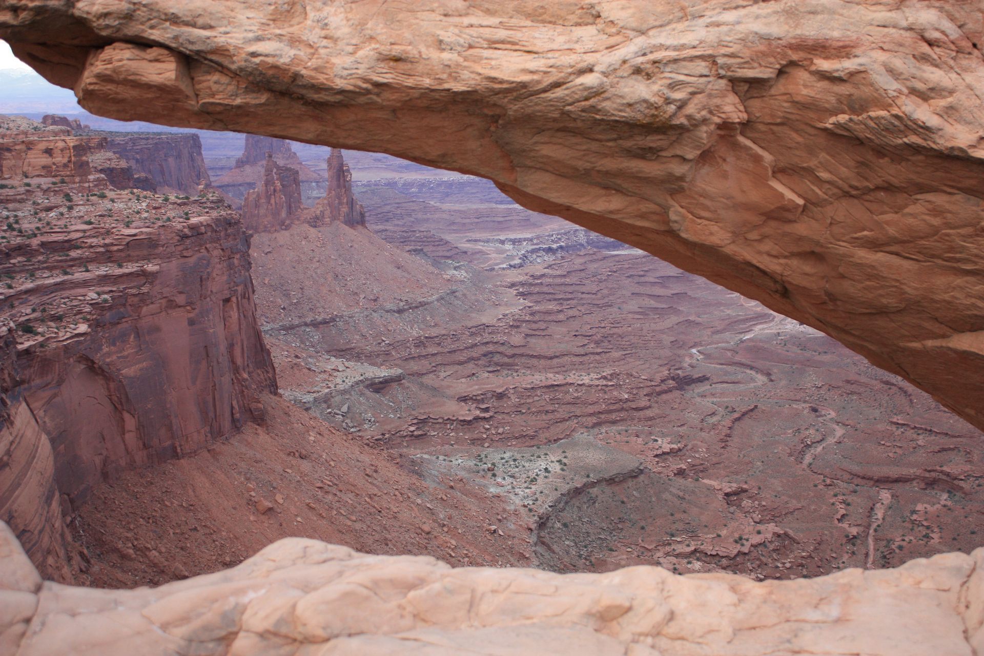 A view of a canyon from the top of a rock formation