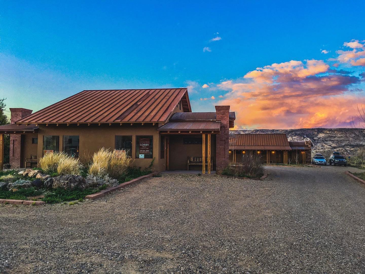 a lodge in the mountains