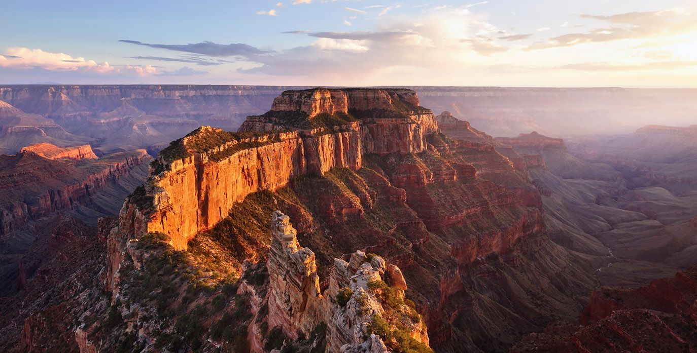 An Aerial View Of The Grand Canyon At Sunset