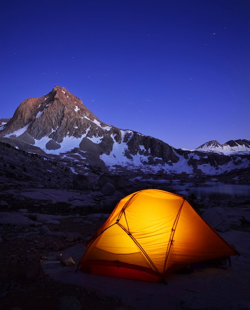 yosemite national park at night with tent