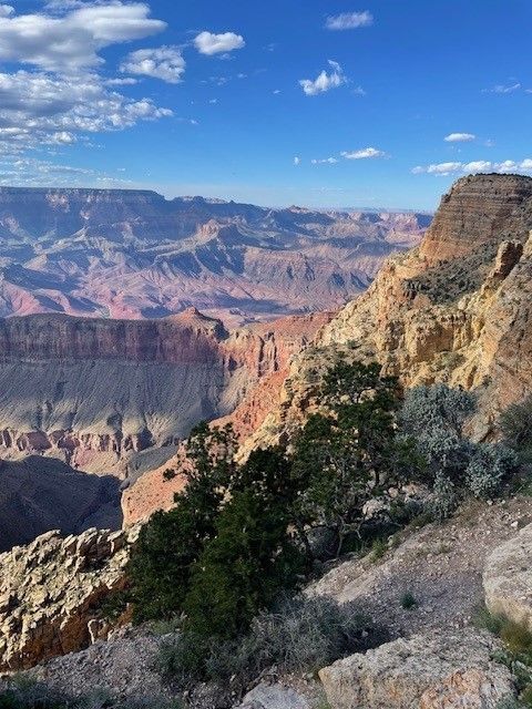 A view of the grand canyon from the top of a mountain.