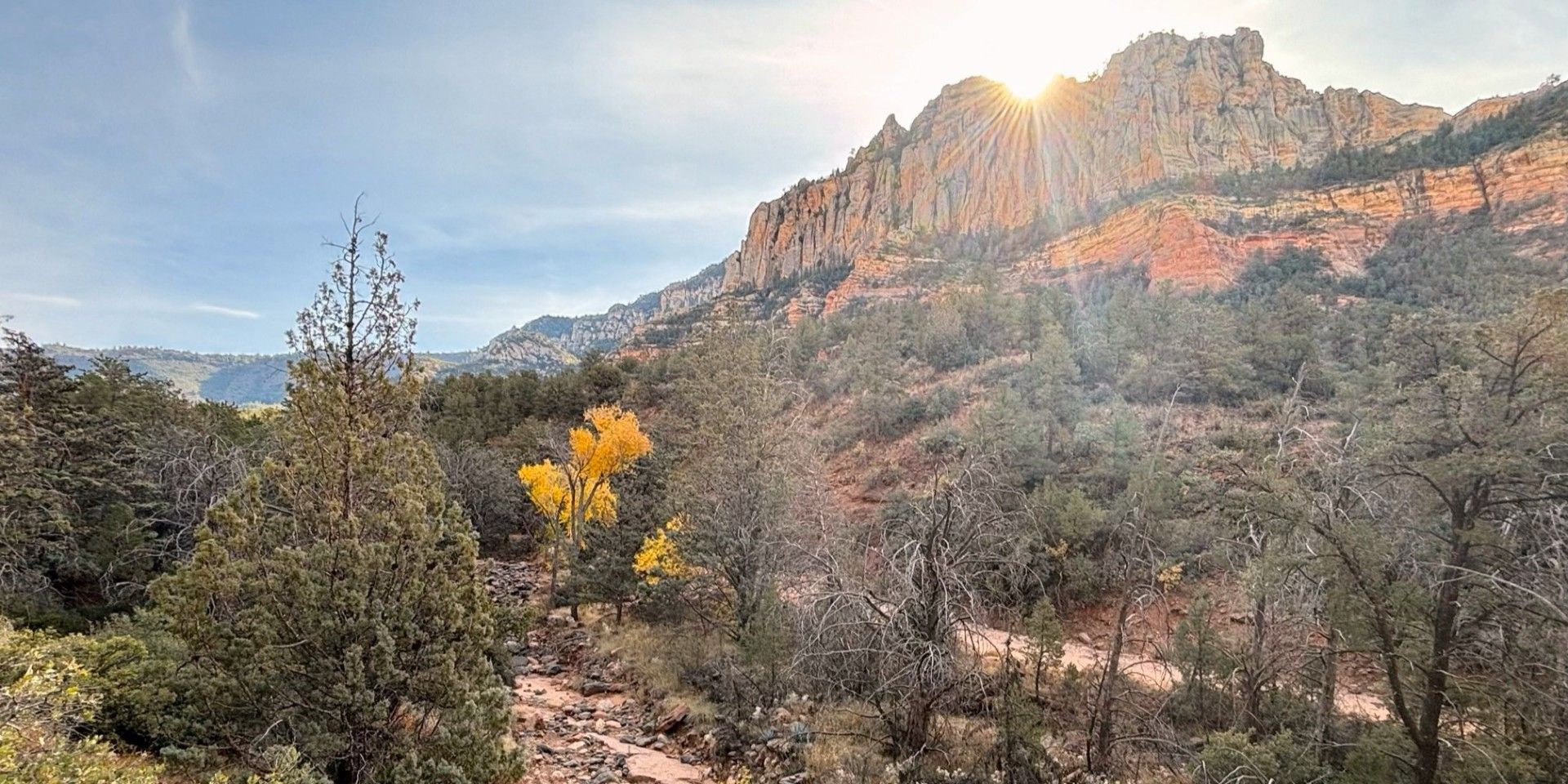 Mountain peak in the sunlight