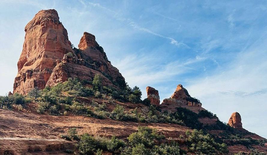 A red rock outcropping