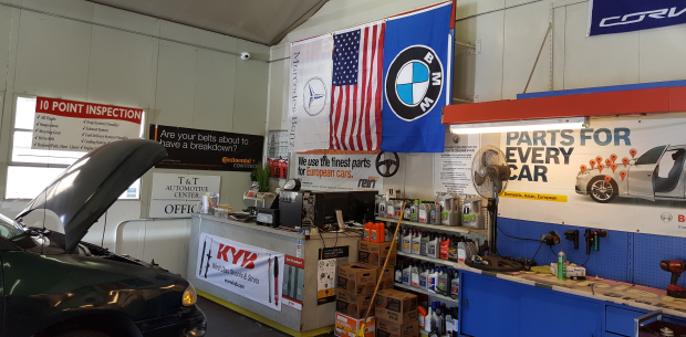 The inside of our vehicle repair shop | T & T Auto Repair