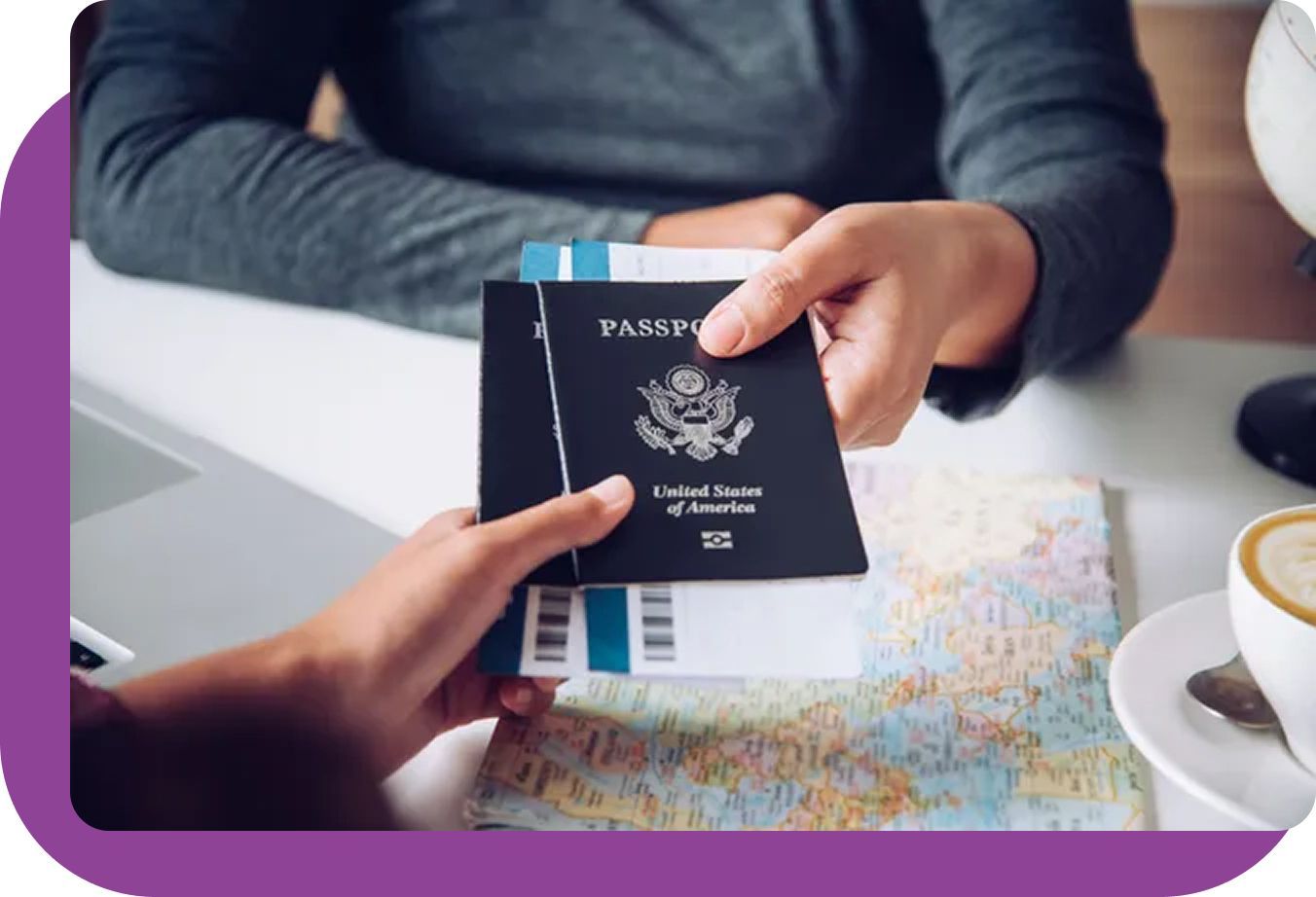 A passport with a visa stamp on it