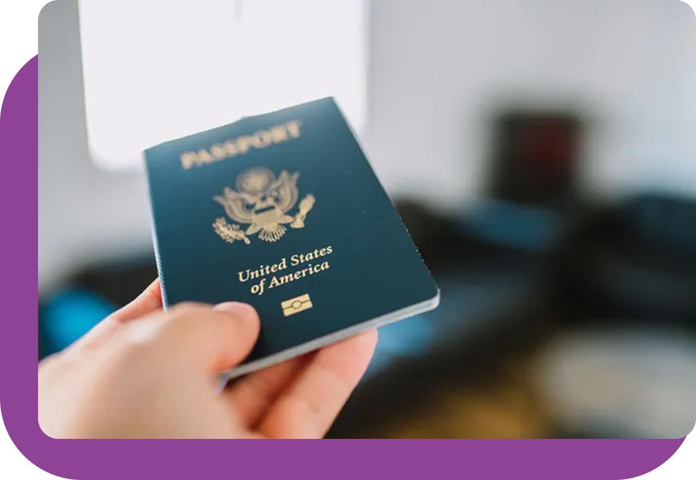 A passport with a visa stamp on it