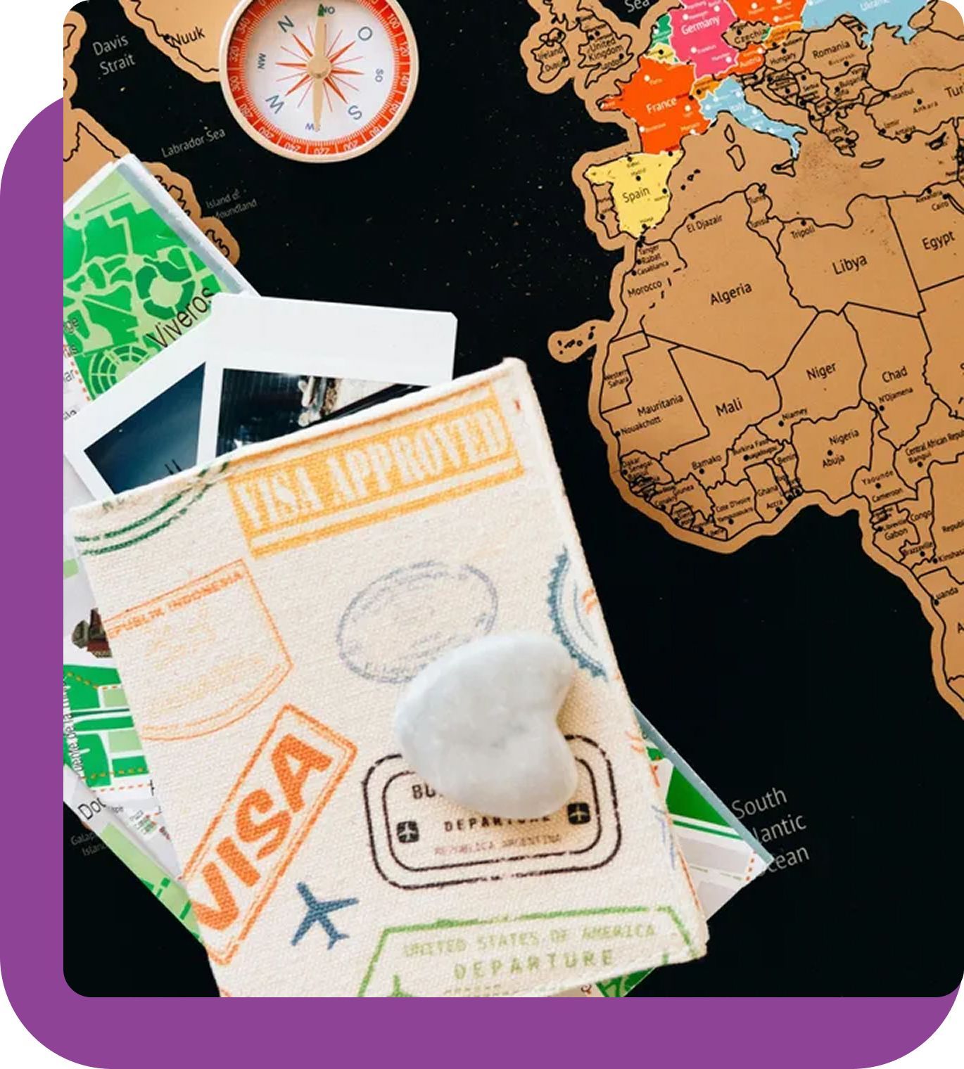 A passport with a visa stamp on it