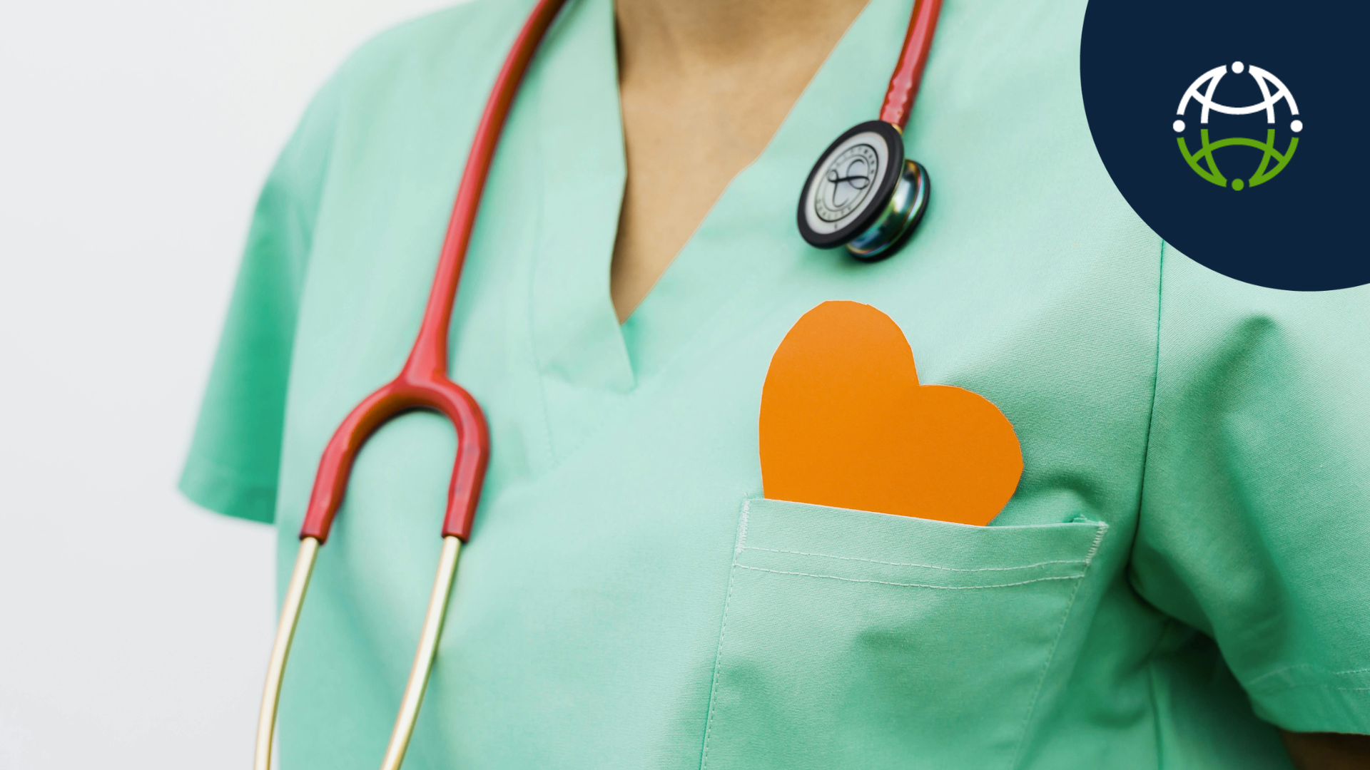 Nurses pocket with cutout heart in pocket. 