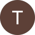 The letter t is in a brown circle on a white background.