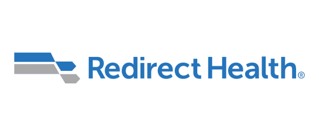Redirect Health logo with blue and gray arrow graphic and blue text.