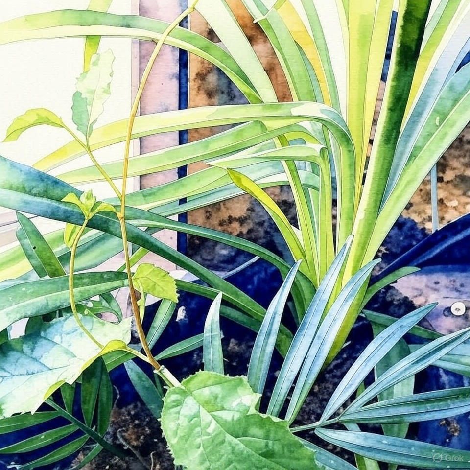 Een close-up van een plant met een groen blad