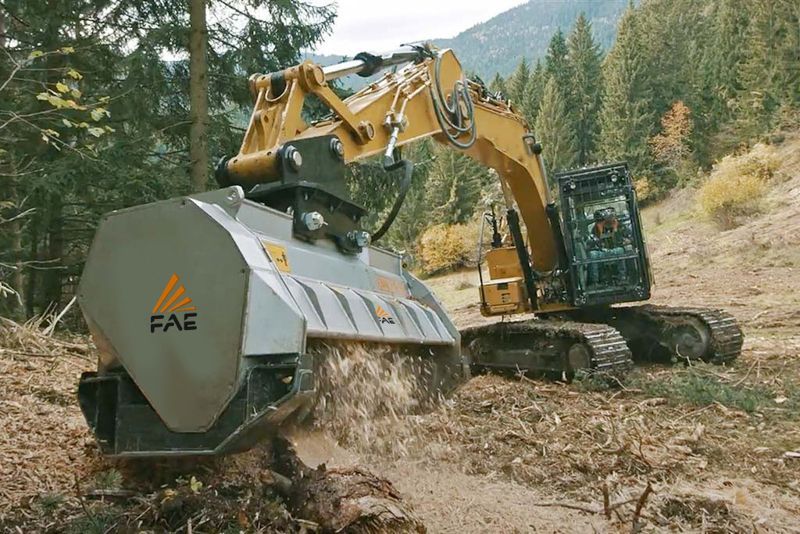 FAE excavator-mounted mulcher