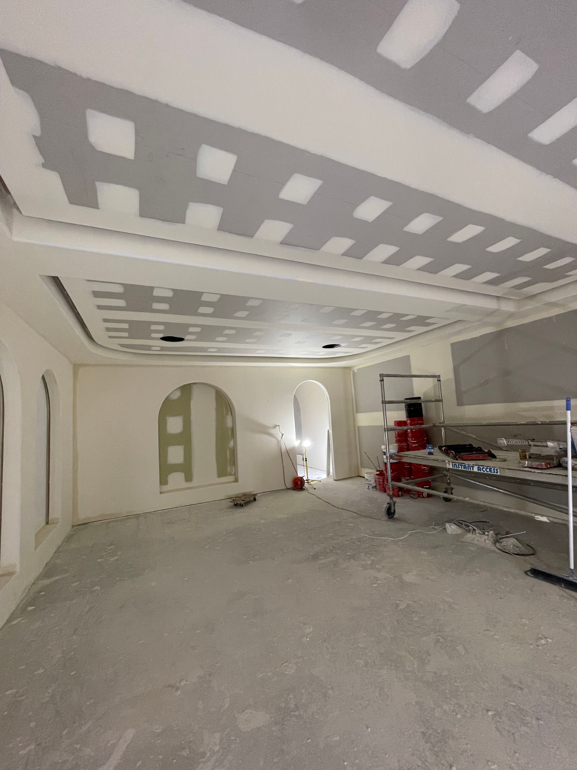 Interior Wall with Fresh Plaster, Vents, and Unfinished Ceiling — Completely Plastered North Coast in Goonellabah, NSW