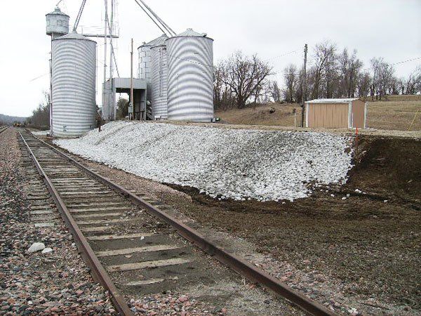 Completed section of a large grade stabilization / erosion control project