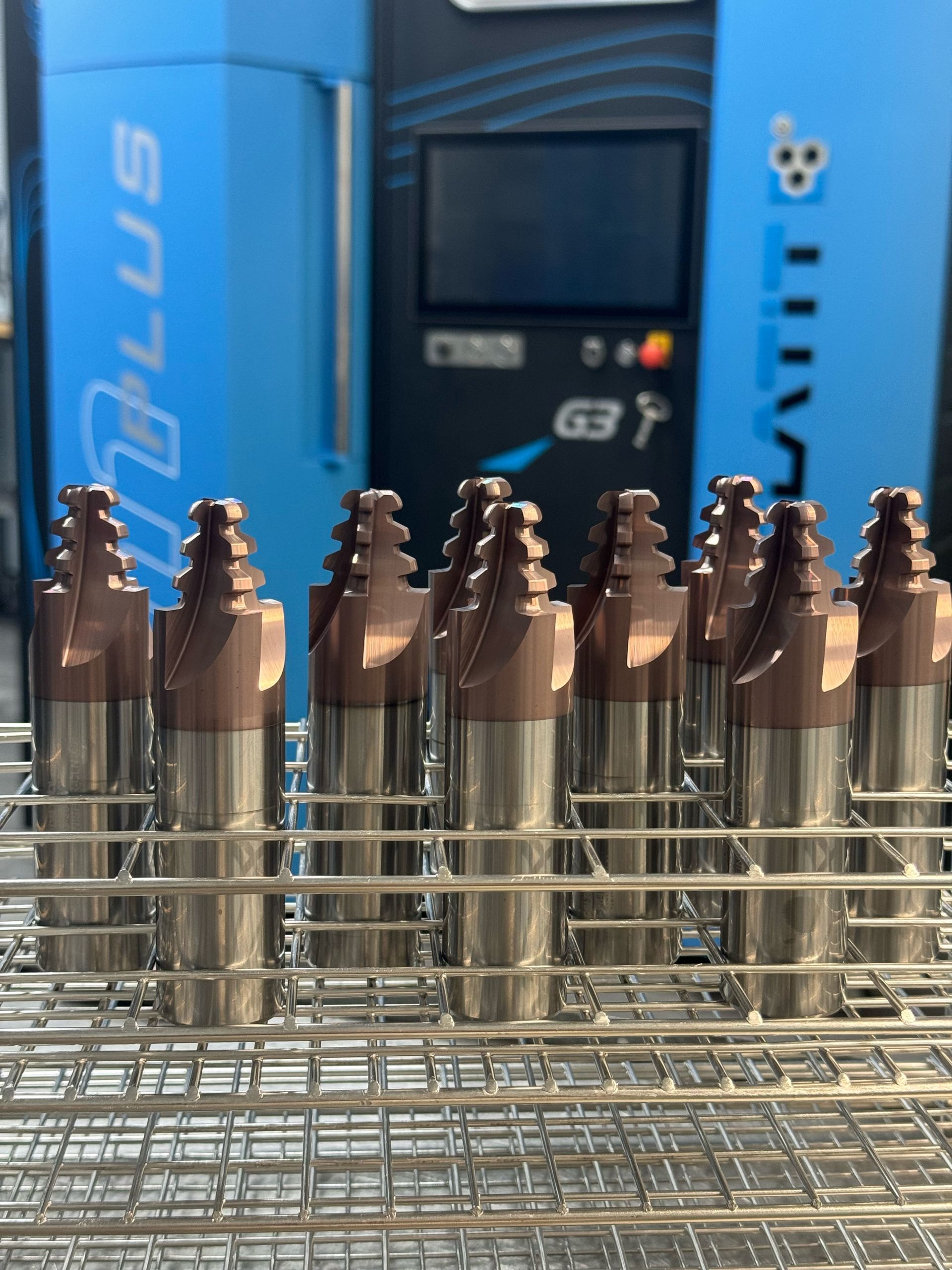 Gold Drill Bits on a Stand