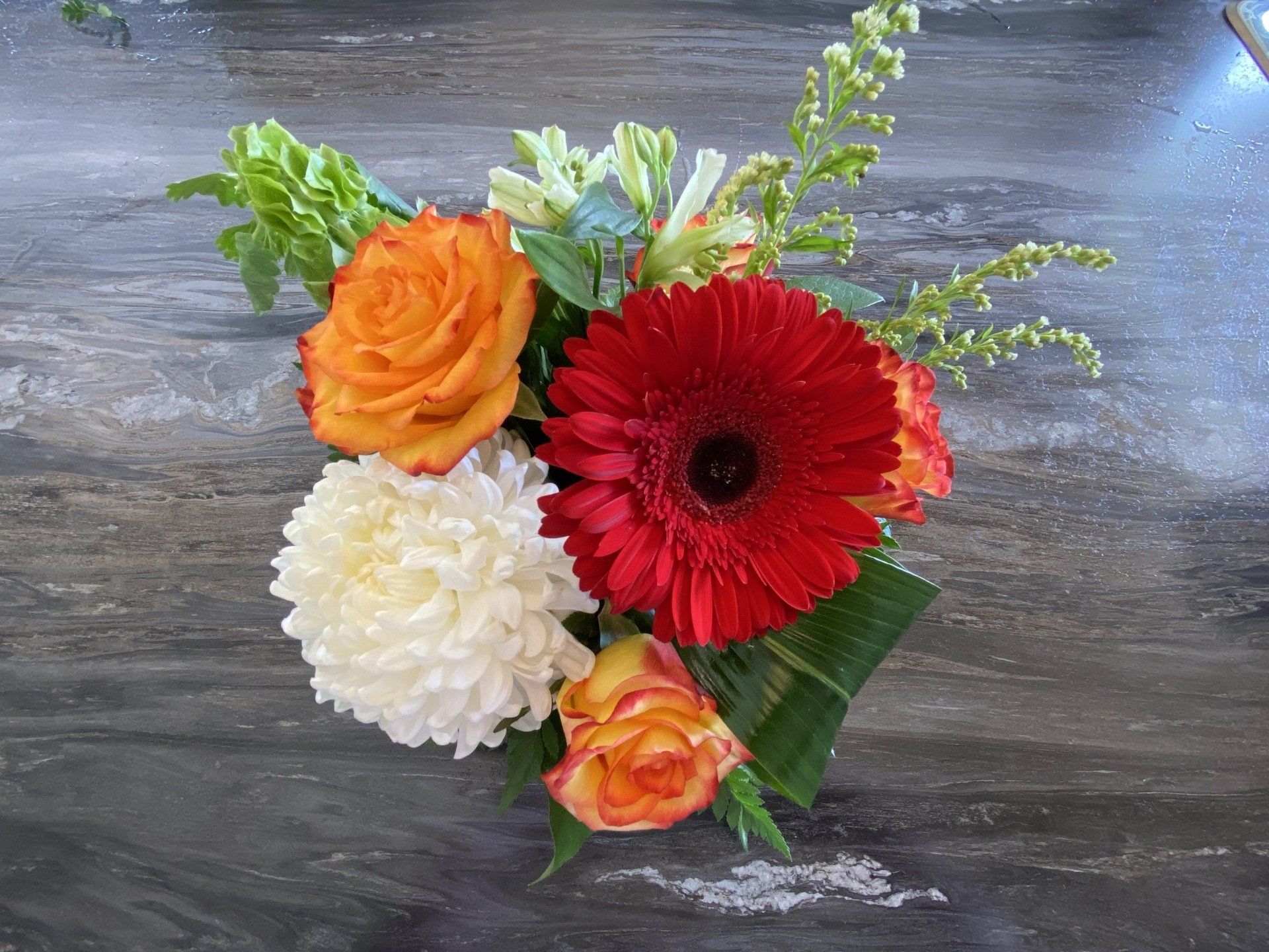 Small Orange, Red and White Bouquet