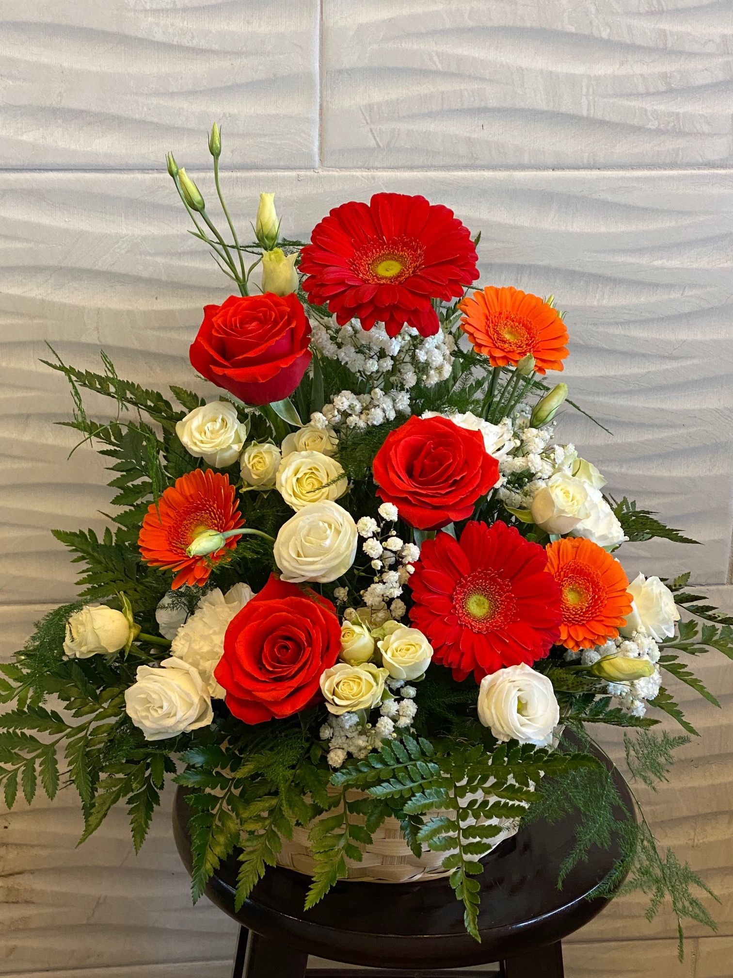 Large red and white arrangement