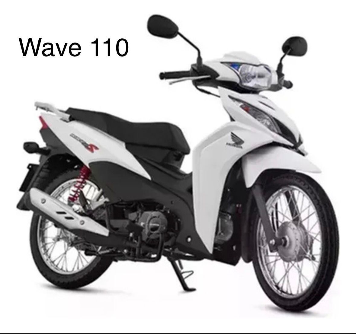 Motocicleta Honda Wave 110 de color blanco.