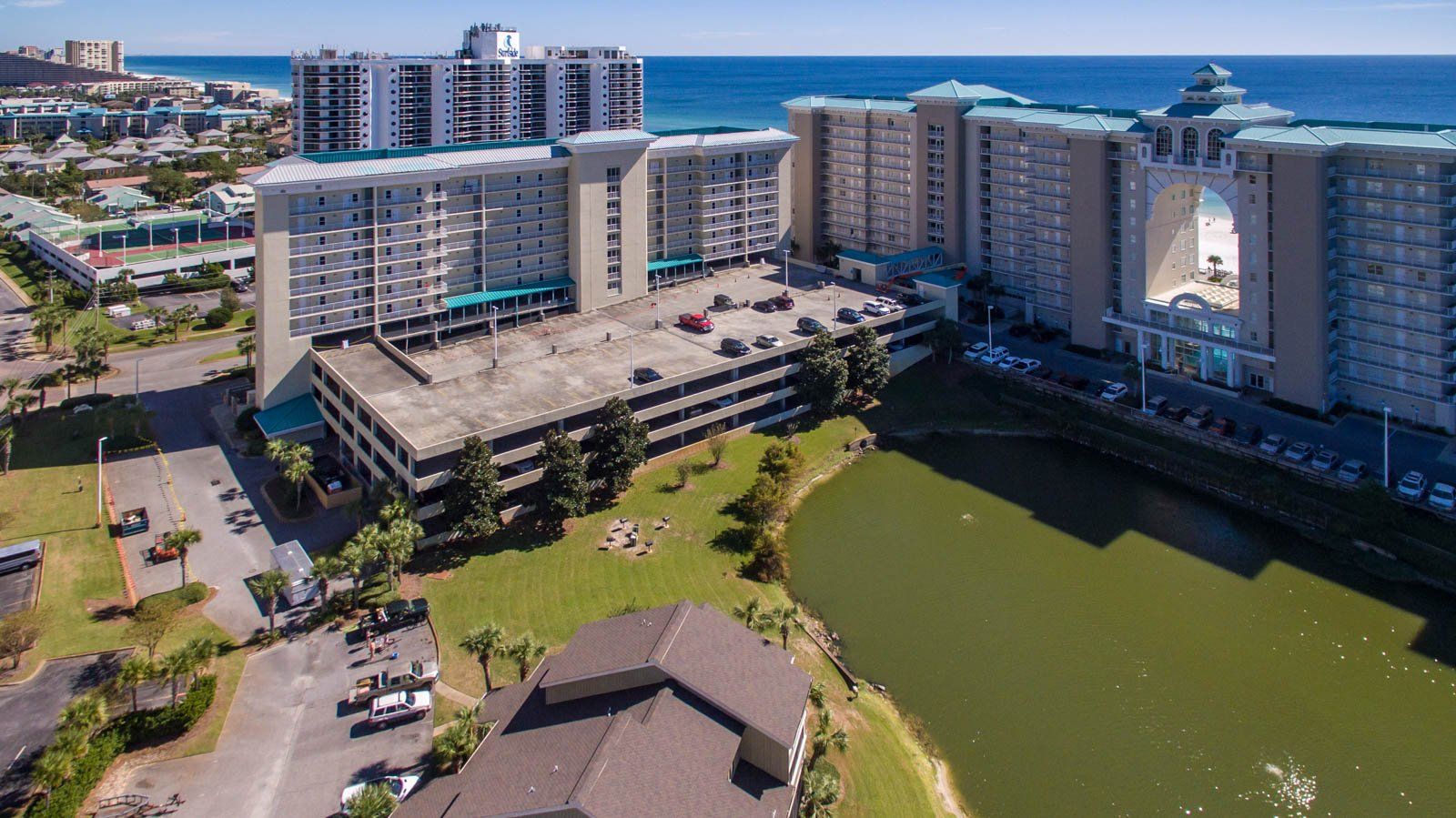 Seascape Condo Association aerial view taken from a drone