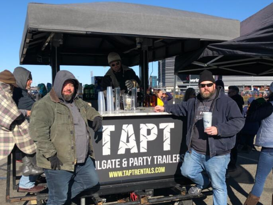 TAPT Bar Trailer with professional tailgate service for the Cortaca Jug at Metlife Stadium